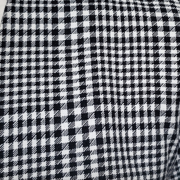 Vintage 80s GSL Black Houndstooth Double Breasted Collarless Blazer Jacket S - Picture 6 of 15